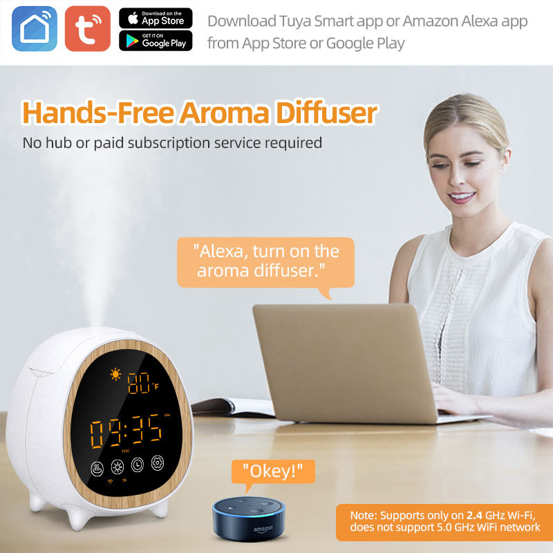 Fernsteuerung und App-Steuerung Ultraschalldiffuser Duftdiffuser Maschine mit Smart Home Wecker