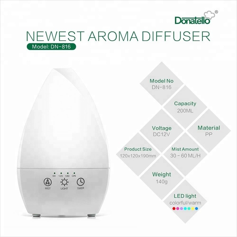Zuhause Tragbare Ultraschallluftbefeuchter Essential Oil Diffuser mit Nachtlicht für Schlafzimmer