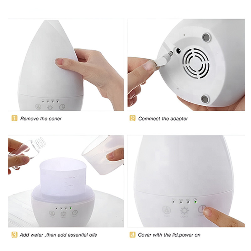 Zuhause Tragbare Ultraschallluftbefeuchter Essential Oil Diffuser mit Nachtlicht für Schlafzimmer