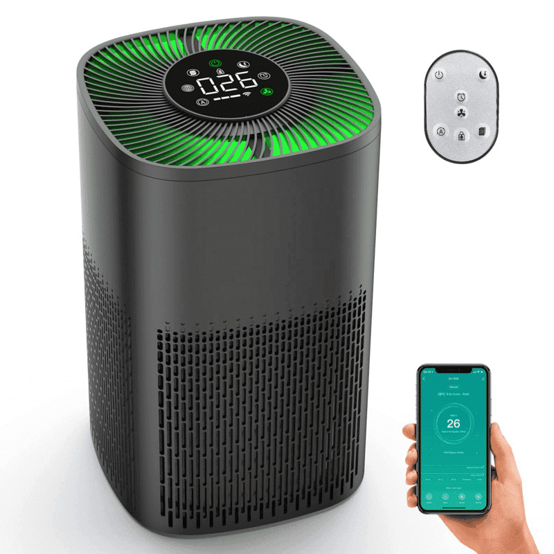 Intelligenter Luftreiniger mit PM2,5-Display und LED-Dreifarbenlicht