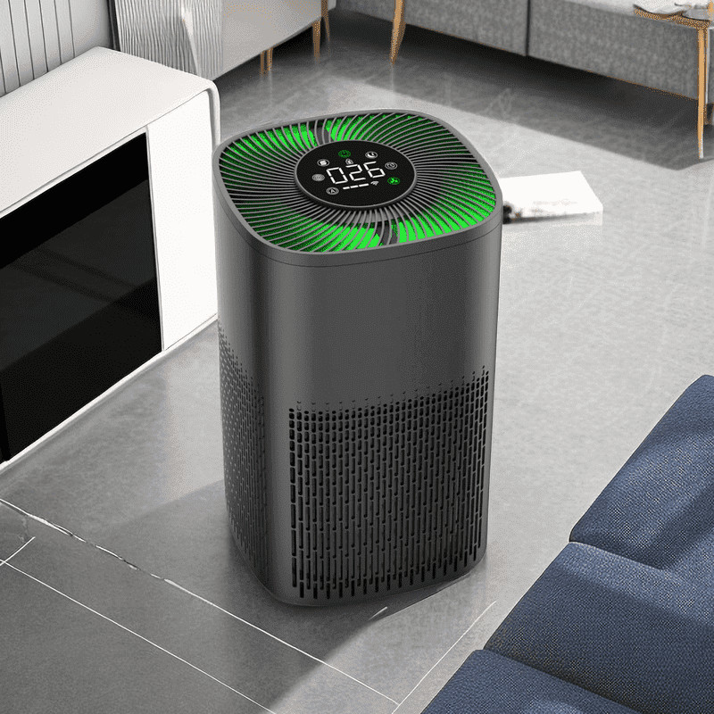 Intelligenter Luftreiniger mit PM2,5-Display und LED-Dreifarbenlicht