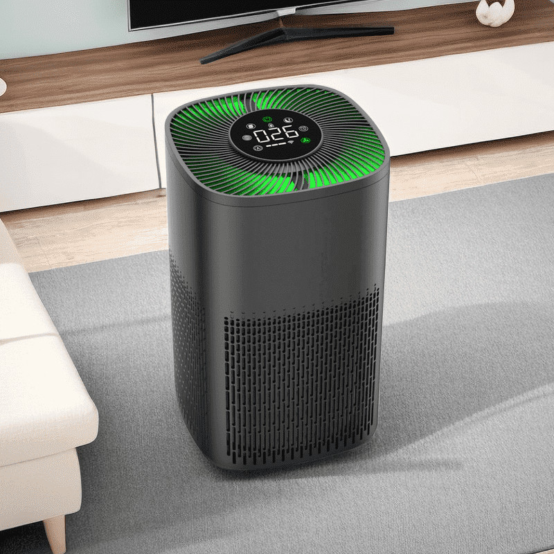 Intelligenter Luftreiniger mit PM2,5-Display und LED-Dreifarbenlicht