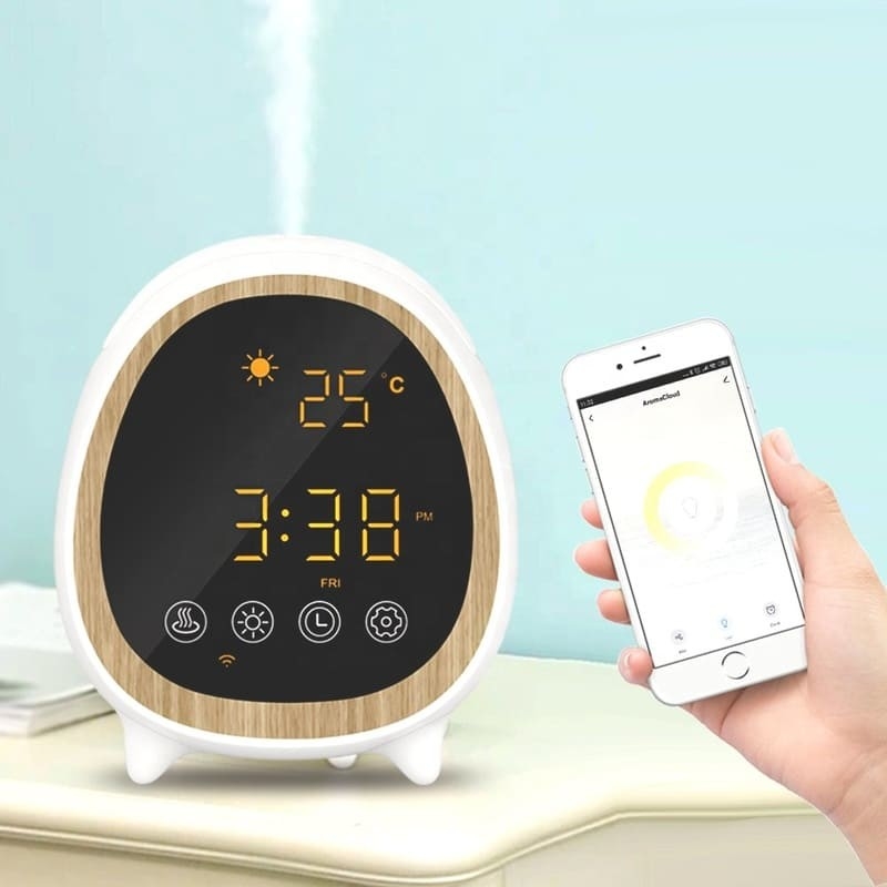 Fernsteuerung und App-Steuerung Ultraschalldiffuser Duftdiffuser Maschine mit Smart Home Wecker