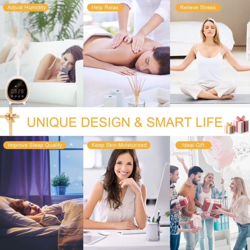 Fernsteuerung und App-Steuerung Ultraschalldiffuser Duftdiffuser Maschine mit Smart Home Wecker