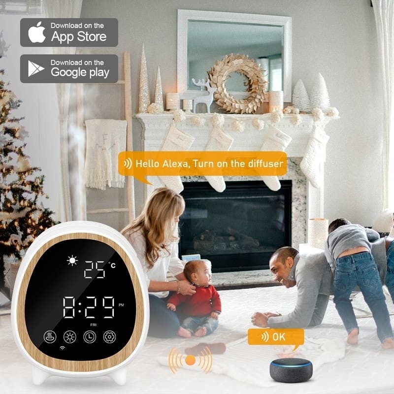Fernsteuerung und App-Steuerung Ultraschalldiffuser Duftdiffuser Maschine mit Smart Home Wecker