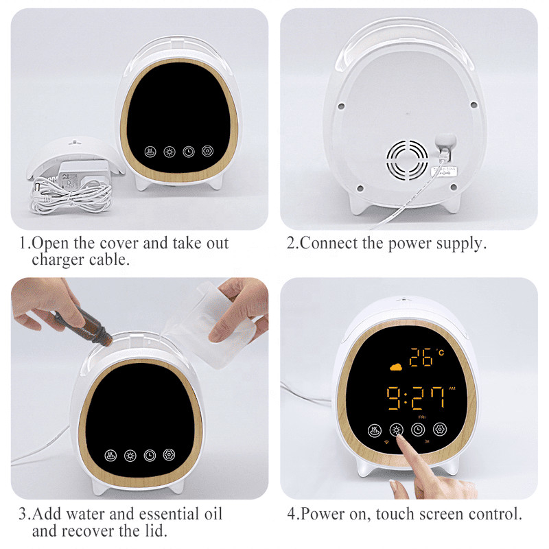Fernsteuerung und App-Steuerung Ultraschalldiffuser Duftdiffuser Maschine mit Smart Home Wecker